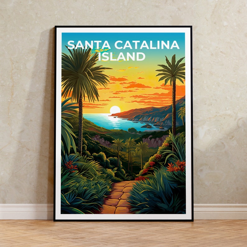 Santa Catalina Travel Poster, California Wall Art, California Print, Santa Catalina Poster, California Poster, Nature Poster