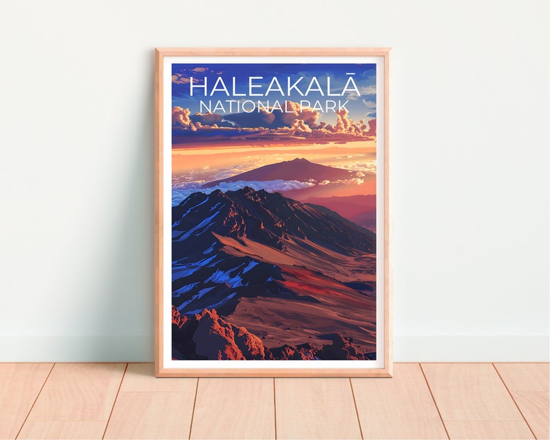 Haleakalā National Park Poster, Hawaii Print, Hawaii Poster, Haleakala Print, Haleakala Travel Poster, Hawaii Art, Hawaii Gift
