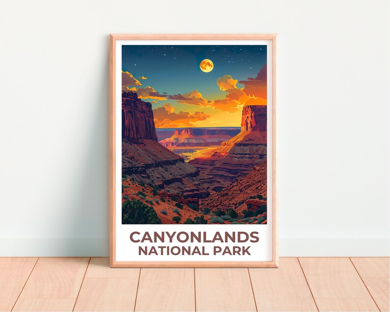 Canyonlands National Park Print, Utah Poster, Canyon Art, Canyonlands Illustration, Scenic Poster, Gift for Hikers, Birthday Gift