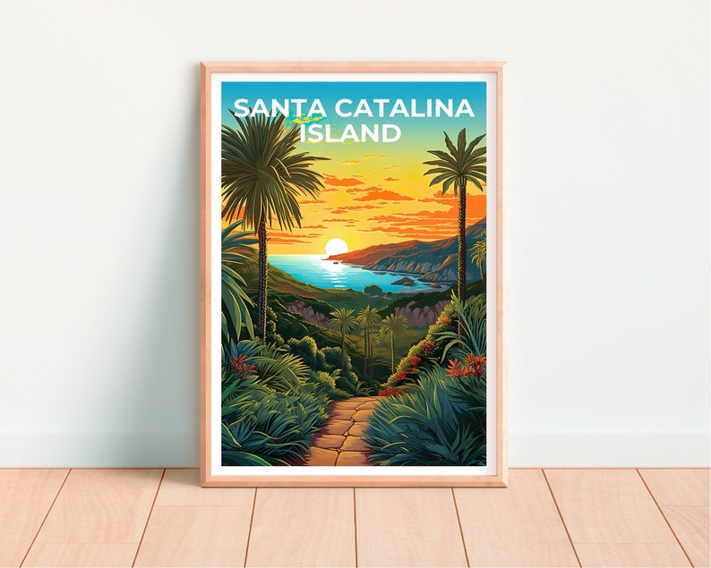 Santa Catalina Travel Poster, California Wall Art, California Print, Santa Catalina Poster, California Poster, Nature Poster