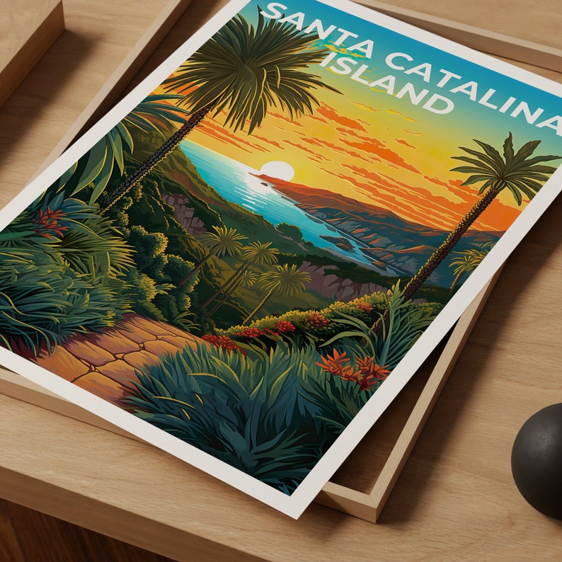 Santa Catalina Travel Poster, California Wall Art, California Print, Santa Catalina Poster, California Poster, Nature Poster