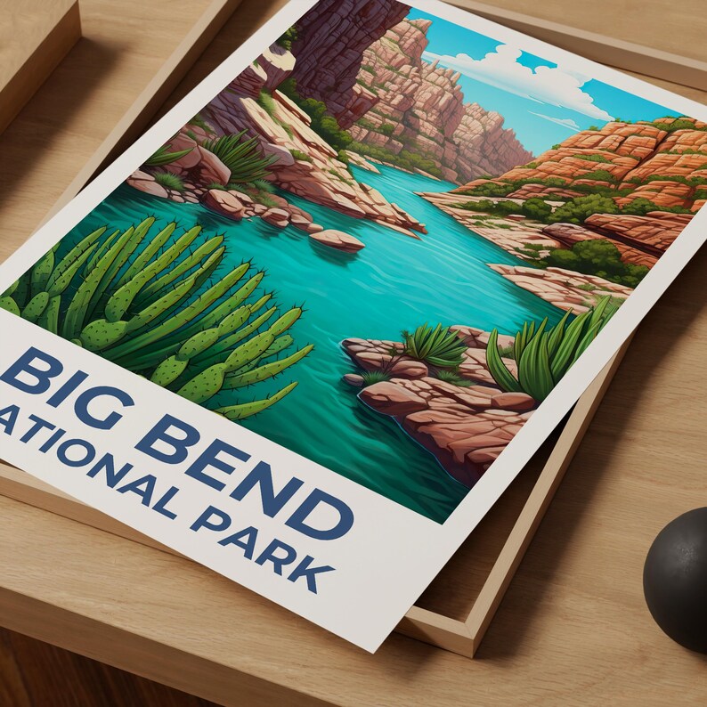 Big Bend National Park Poster, Texas Travel Print, Big Bend Art, Canyon Print, Texas Poster, Hiking Gift