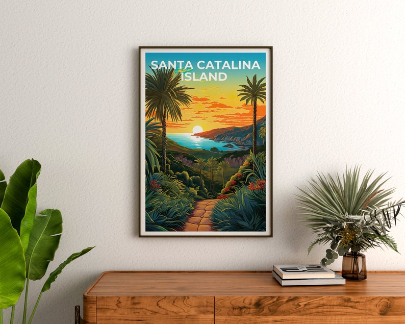 Santa Catalina Travel Poster, California Wall Art, California Print, Santa Catalina Poster, California Poster, Nature Poster