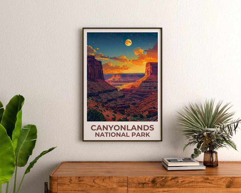 Canyonlands National Park Print, Utah Poster, Canyon Art, Canyonlands Illustration, Scenic Poster, Gift for Hikers, Birthday Gift