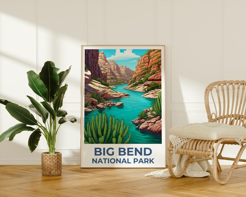 Big Bend National Park Poster, Texas Travel Print, Big Bend Art, Canyon Print, Texas Poster, Hiking Gift