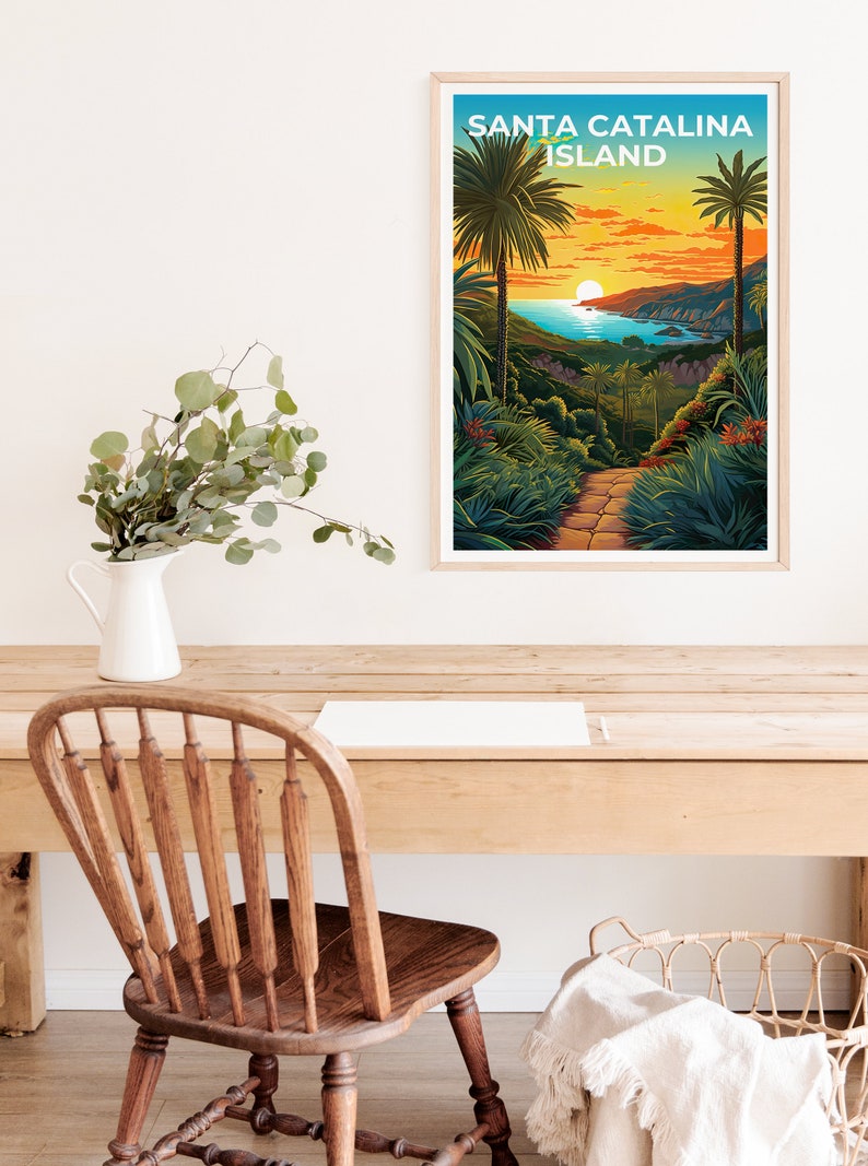 Santa Catalina Travel Poster, California Wall Art, California Print, Santa Catalina Poster, California Poster, Nature Poster