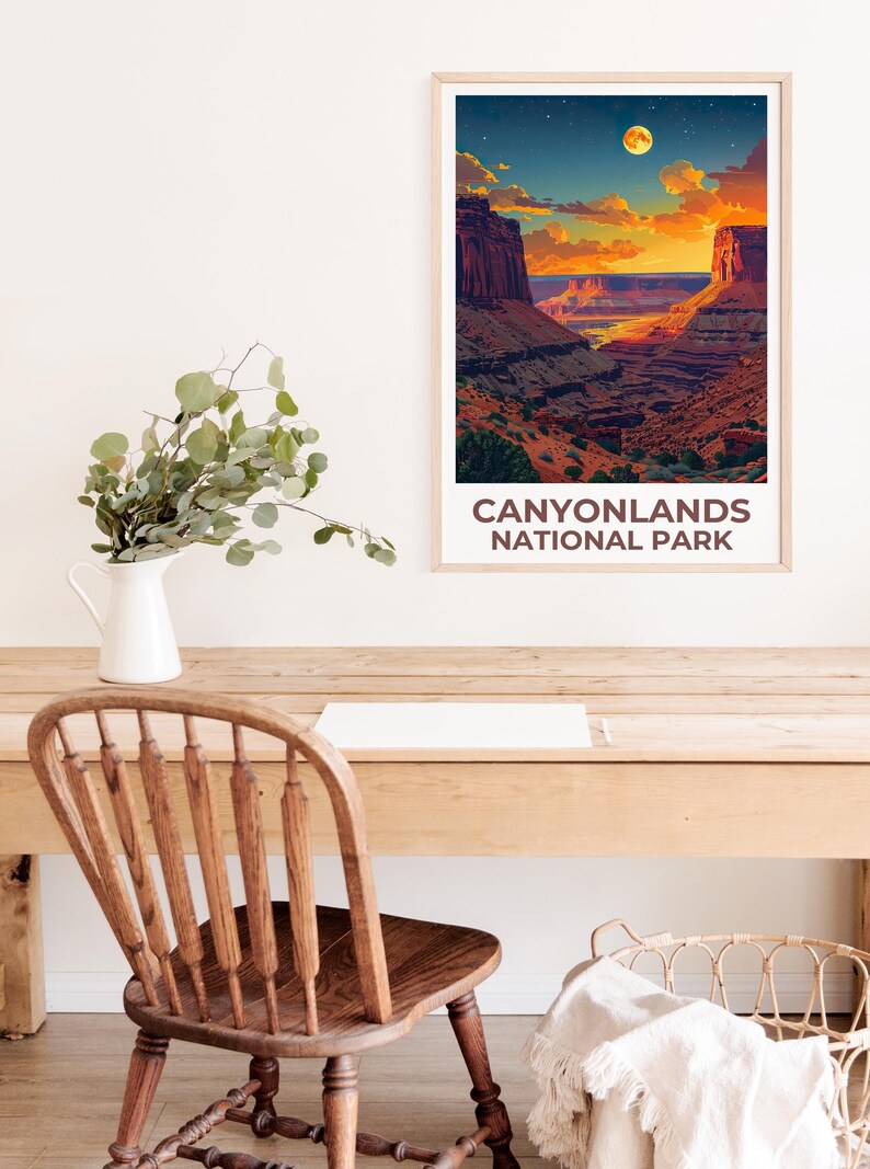 Canyonlands National Park Print, Utah Poster, Canyon Art, Canyonlands Illustration, Scenic Poster, Gift for Hikers, Birthday Gift