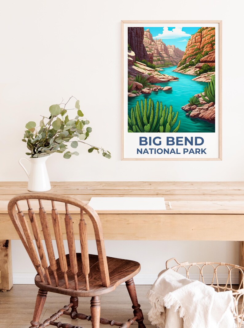 Big Bend National Park Poster, Texas Travel Print, Big Bend Art, Canyon Print, Texas Poster, Hiking Gift