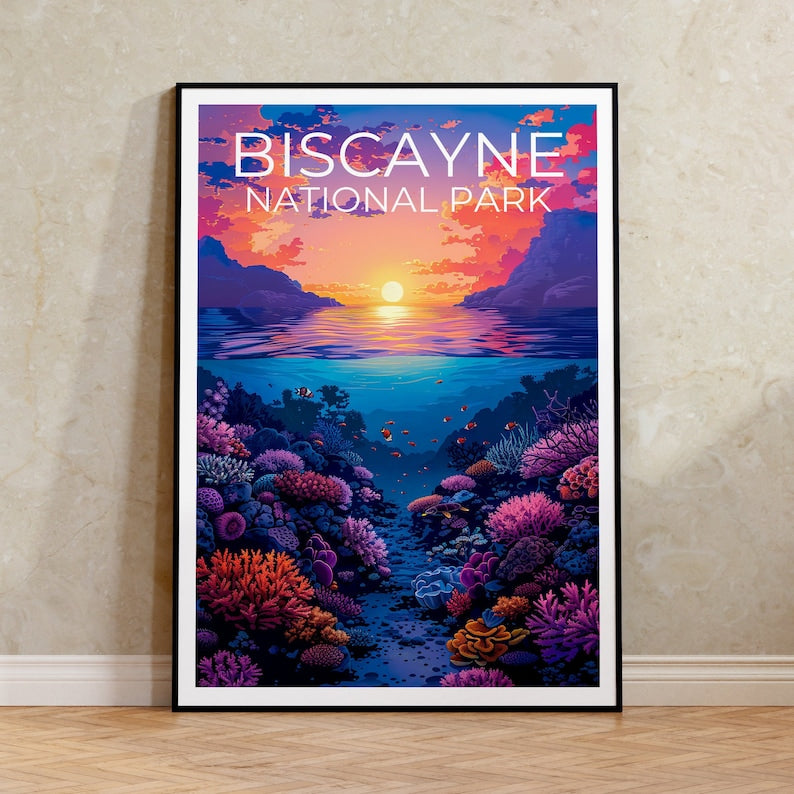Biscayne National Park Poster, Biscayne Print, Florida Art, Florida Poster, Coral Reef Poster, Florida Print, Coral Reef Print