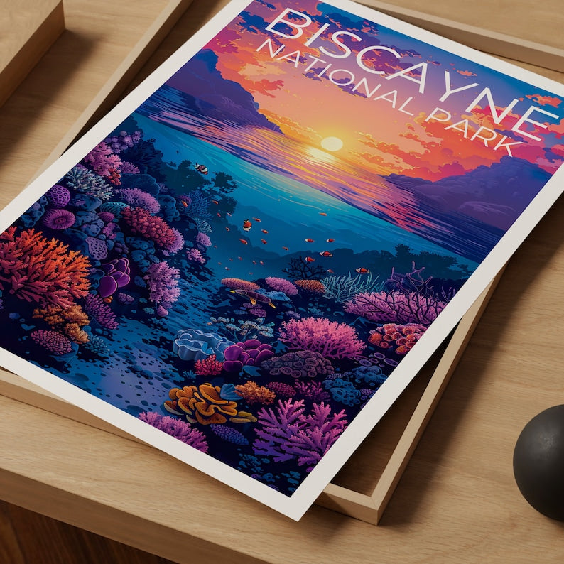 Biscayne National Park Poster, Biscayne Print, Florida Art, Florida Poster, Coral Reef Poster, Florida Print, Coral Reef Print