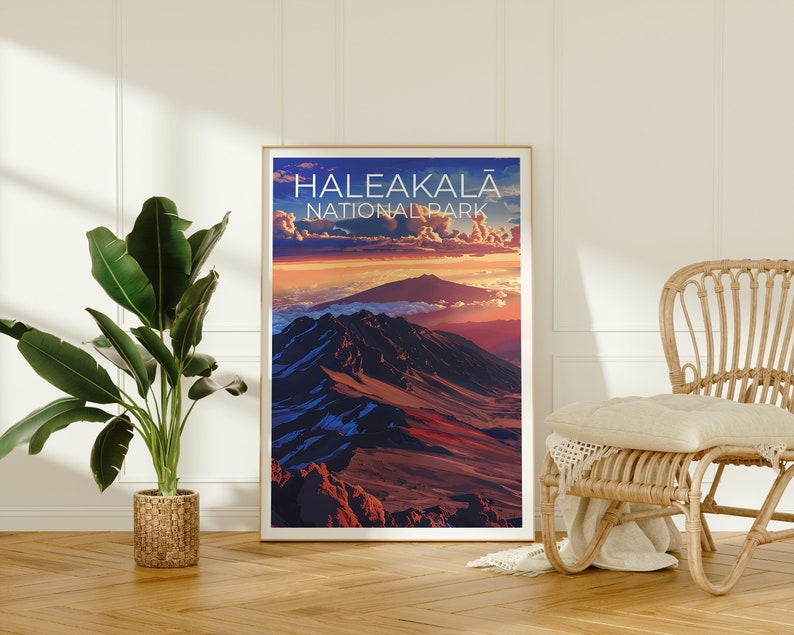 Haleakalā National Park Poster, Hawaii Print, Hawaii Poster, Haleakala Print, Haleakala Travel Poster, Hawaii Art, Hawaii Gift