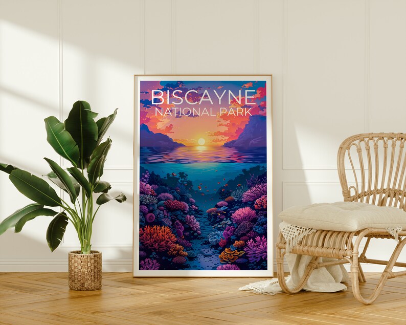 Biscayne National Park Poster, Biscayne Print, Florida Art, Florida Poster, Coral Reef Poster, Florida Print, Coral Reef Print