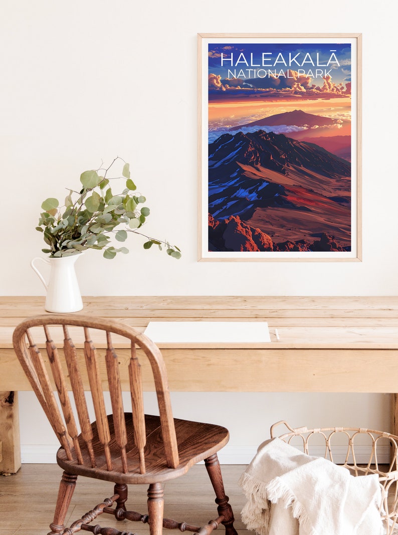 Haleakalā National Park Poster, Hawaii Print, Hawaii Poster, Haleakala Print, Haleakala Travel Poster, Hawaii Art, Hawaii Gift