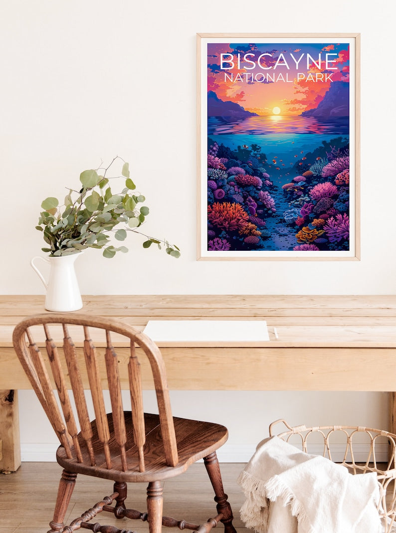 Biscayne National Park Poster, Biscayne Print, Florida Art, Florida Poster, Coral Reef Poster, Florida Print, Coral Reef Print