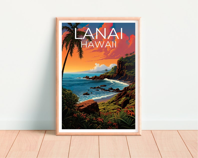 Lanai Travel Poster, Hawaii Wall Art, Hawaii Print, Lanai Poster, Hawaii Poster, Lanai Print, Lanai Art