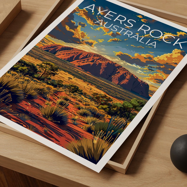 Ayers Rock Poster, Ayers Rock Print, Uluru Poster, Uluru Art, Australia Poster, Uluru Print, Ayers Rock Gift