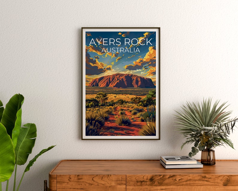 Ayers Rock Poster, Ayers Rock Print, Uluru Poster, Uluru Art, Australia Poster, Uluru Print, Ayers Rock Gift