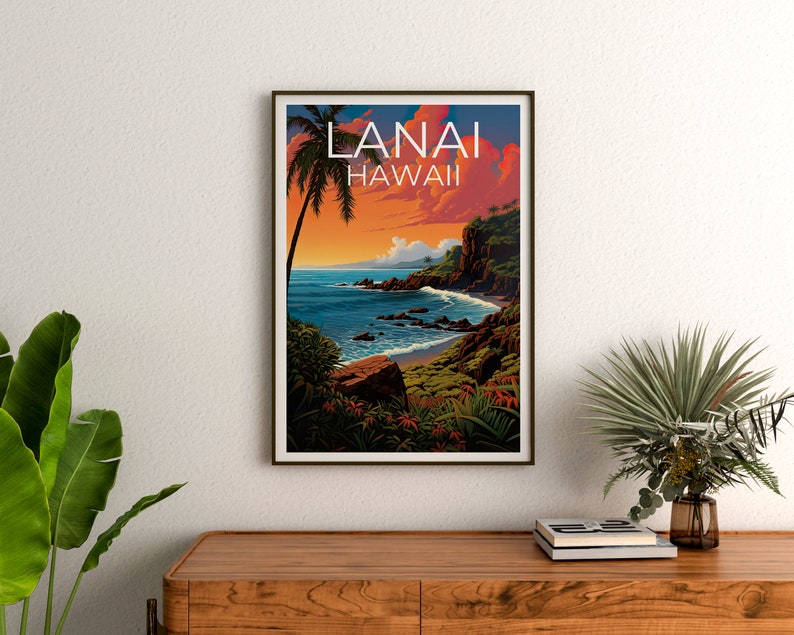 Lanai Travel Poster, Hawaii Wall Art, Hawaii Print, Lanai Poster, Hawaii Poster, Lanai Print, Lanai Art