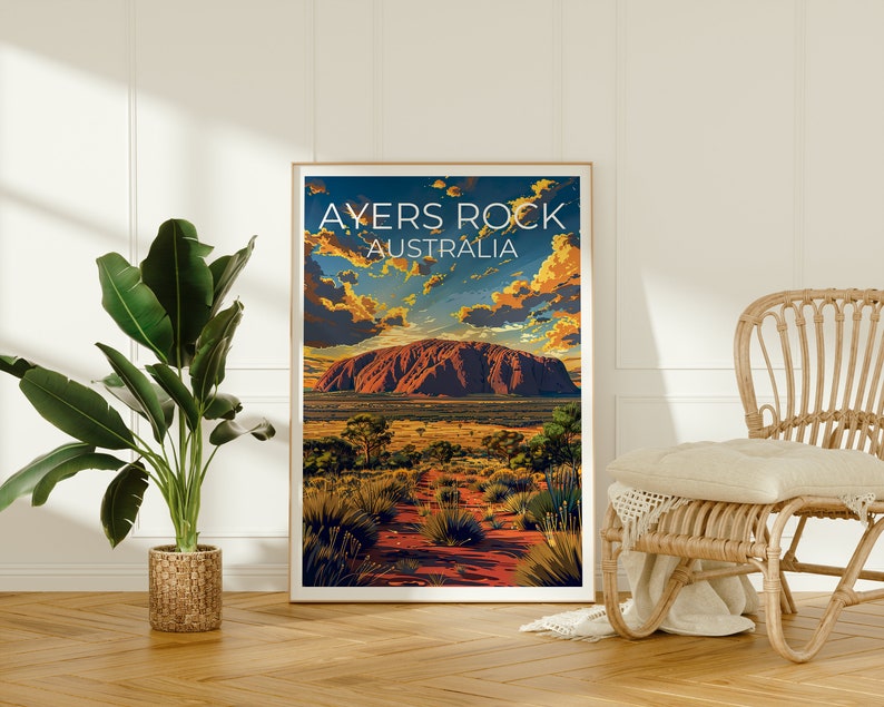 Ayers Rock Poster, Ayers Rock Print, Uluru Poster, Uluru Art, Australia Poster, Uluru Print, Ayers Rock Gift