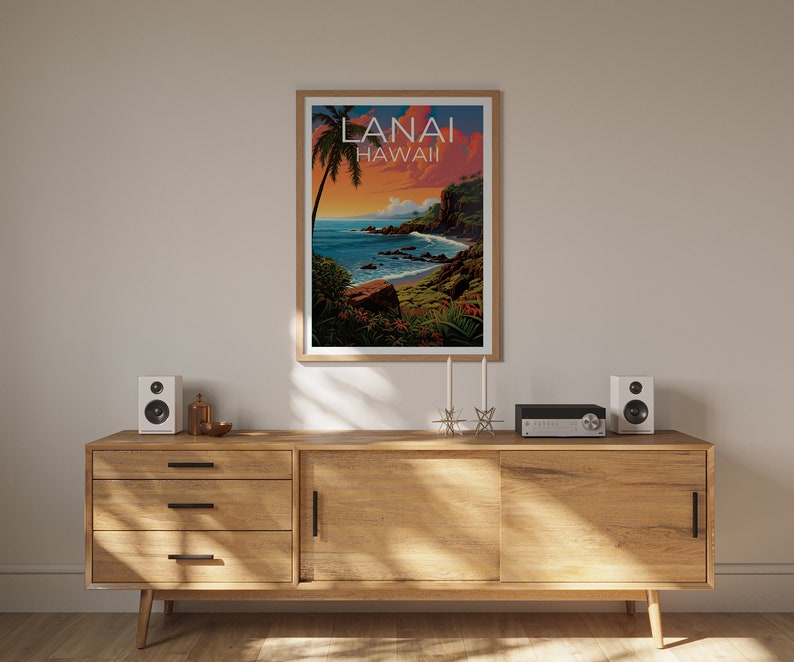 Lanai Travel Poster, Hawaii Wall Art, Hawaii Print, Lanai Poster, Hawaii Poster, Lanai Print, Lanai Art