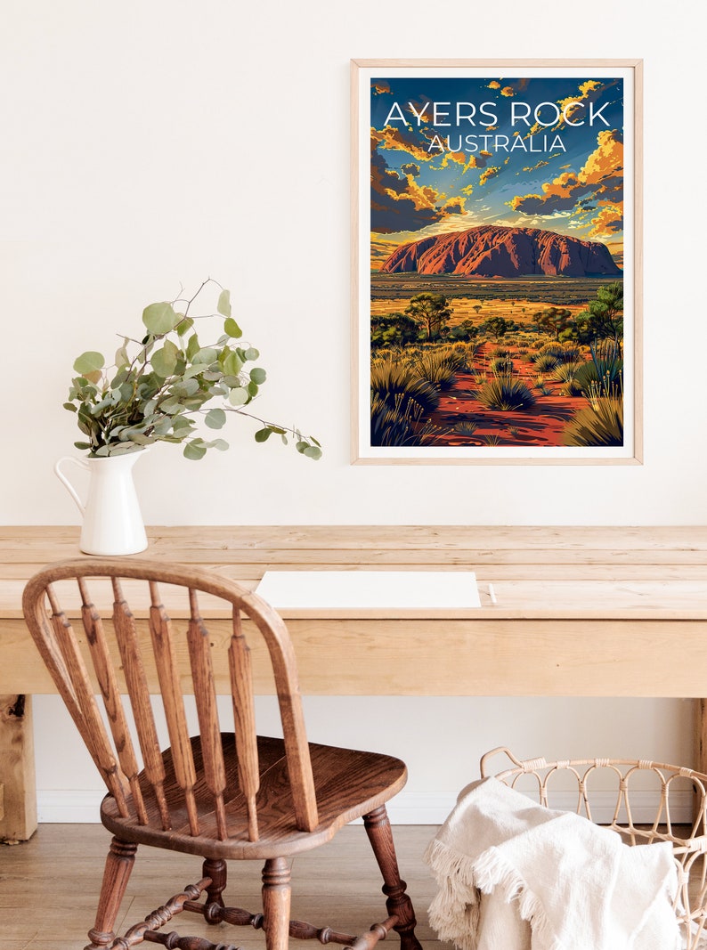 Ayers Rock Poster, Ayers Rock Print, Uluru Poster, Uluru Art, Australia Poster, Uluru Print, Ayers Rock Gift