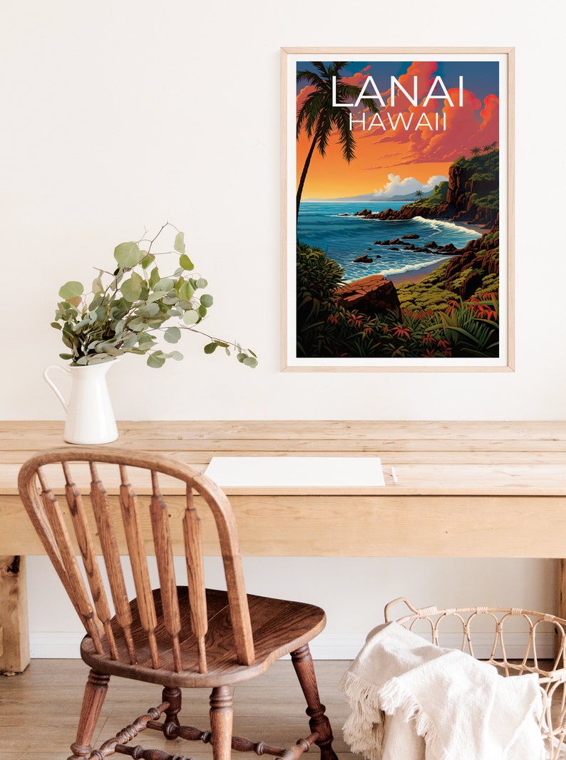 Lanai Travel Poster, Hawaii Wall Art, Hawaii Print, Lanai Poster, Hawaii Poster, Lanai Print, Lanai Art