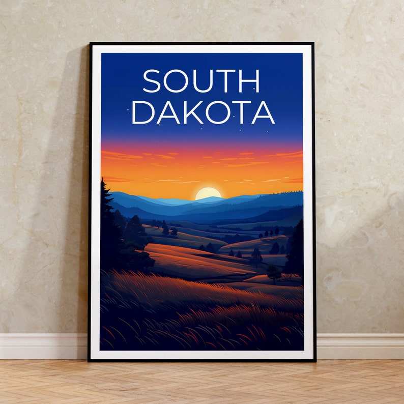South Dakota Travel Poster, Great Plains Wall Art, Great Plains Print, South Dakota Poster, Great Plains Poster, Nature Poster