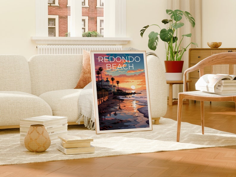Redondo Beach Poster, California Print, California Art, Redondo Beach Print, California Travel Poster, Coast Poster, Redondo Beach Gift