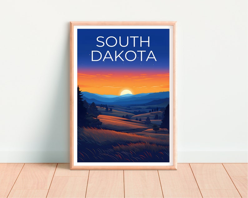 South Dakota Travel Poster, Great Plains Wall Art, Great Plains Print, South Dakota Poster, Great Plains Poster, Nature Poster