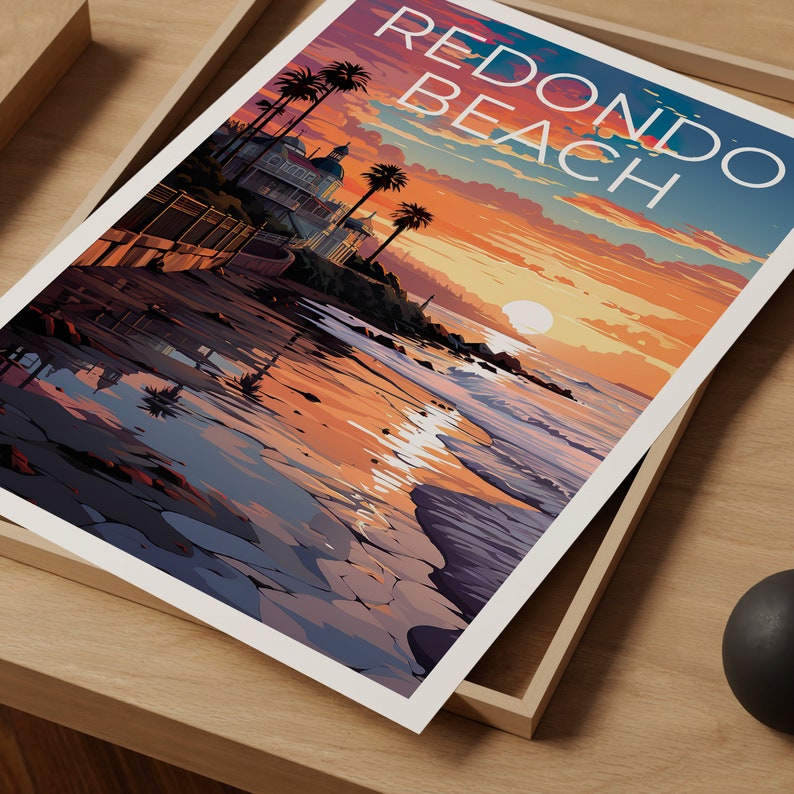 Redondo Beach Poster, California Print, California Art, Redondo Beach Print, California Travel Poster, Coast Poster, Redondo Beach Gift