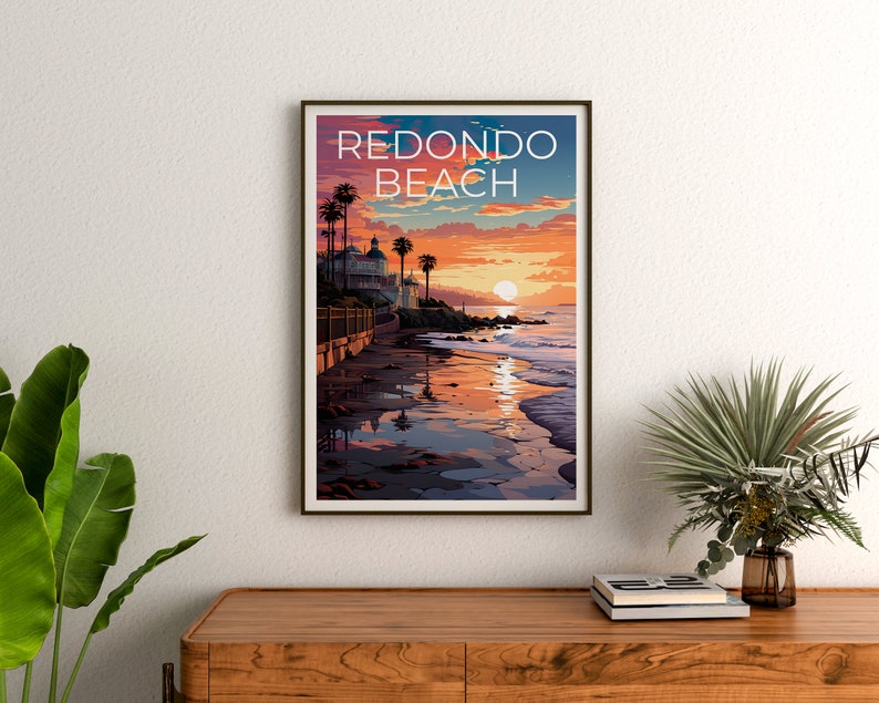 Redondo Beach Poster, California Print, California Art, Redondo Beach Print, California Travel Poster, Coast Poster, Redondo Beach Gift