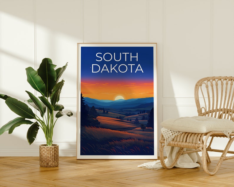 South Dakota Travel Poster, Great Plains Wall Art, Great Plains Print, South Dakota Poster, Great Plains Poster, Nature Poster