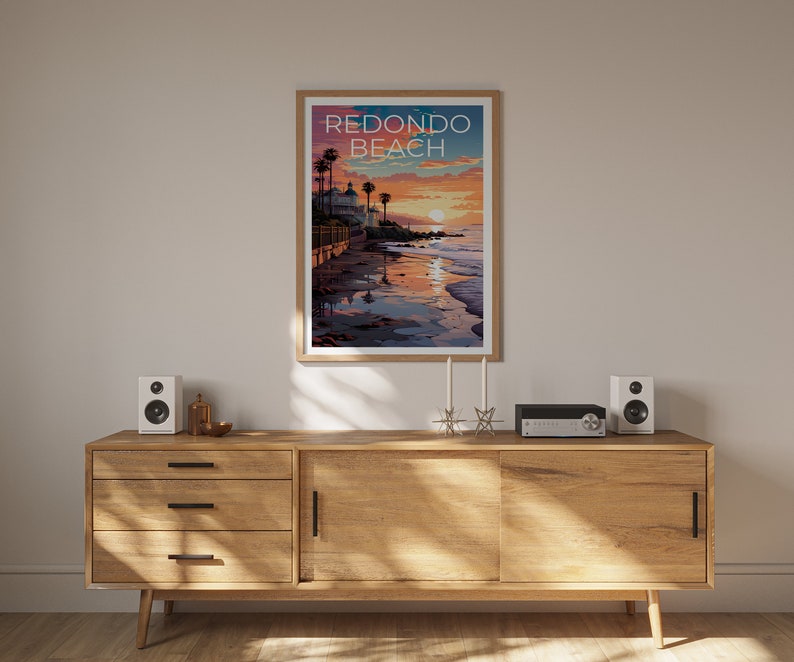 Redondo Beach Poster, California Print, California Art, Redondo Beach Print, California Travel Poster, Coast Poster, Redondo Beach Gift