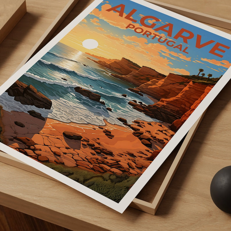 Algarve Travel Poster, Portugal Wall Art, Portugal Print, Algarve Poster, Portugal Poster, Nature Poster, Algarve Art