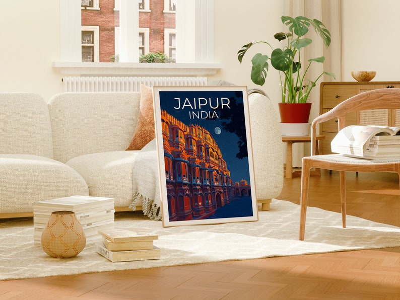 Jaipur Travel Poster, Jaipur Wall Art, India Print, India Poster, Jaipur Poster, Hawa Mahal Poster, India Art