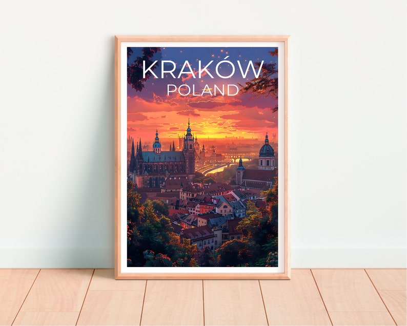 Kraków Poster, Kraków Print, Poland Art, Krakow Poster, Poland Travel Poster, Krakow Print, Europe Poster