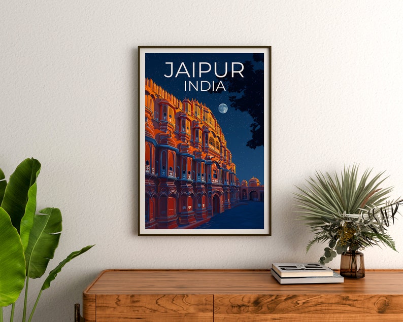 Jaipur Travel Poster, Jaipur Wall Art, India Print, India Poster, Jaipur Poster, Hawa Mahal Poster, India Art