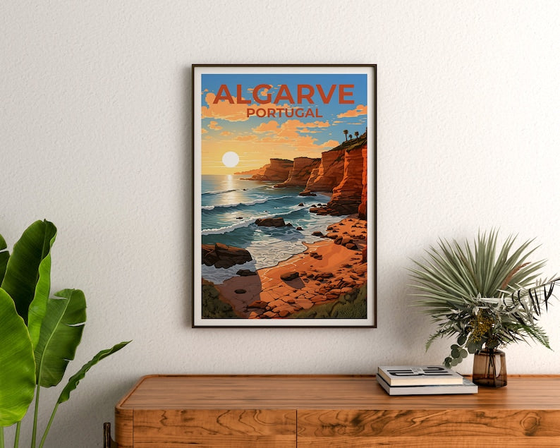 Algarve Travel Poster, Portugal Wall Art, Portugal Print, Algarve Poster, Portugal Poster, Nature Poster, Algarve Art