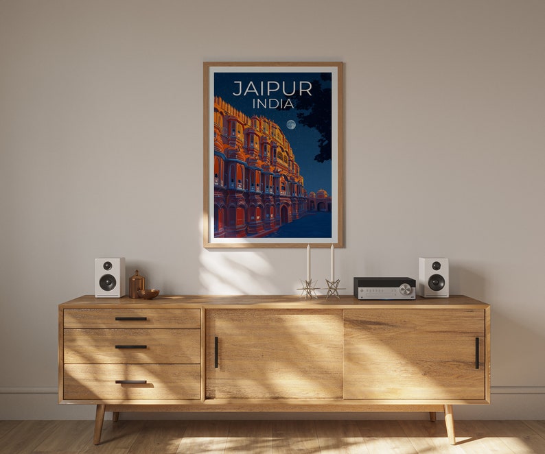 Jaipur Travel Poster, Jaipur Wall Art, India Print, India Poster, Jaipur Poster, Hawa Mahal Poster, India Art