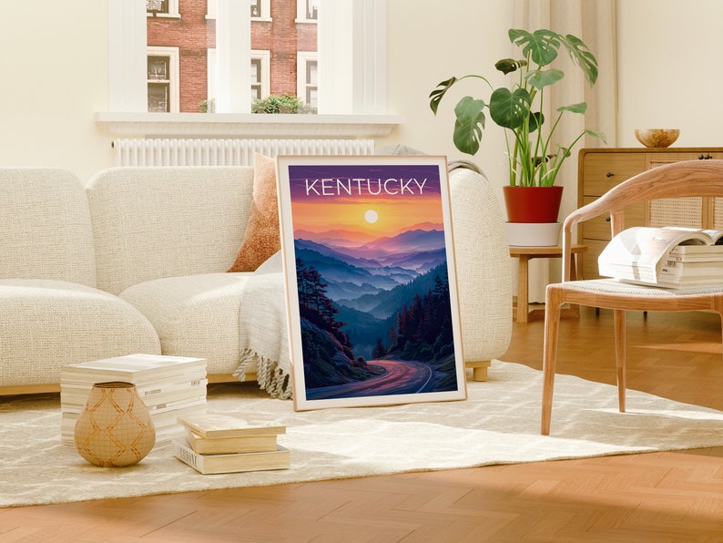 Affiche du Kentucky, Impression du Kentucky, Affiche des montagnes Cumberland, Impression de forêt, Affiche de voyage du Kentucky, Impression de Cumberland, Art du Kentucky