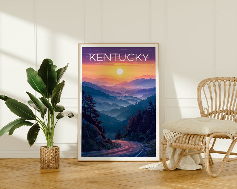 Affiche du Kentucky, Impression du Kentucky, Affiche des montagnes Cumberland, Impression de forêt, Affiche de voyage du Kentucky, Impression de Cumberland, Art du Kentucky