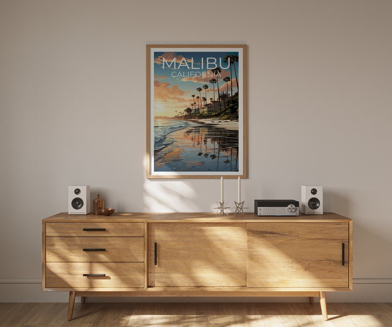 Malibu Travel Poster, California Wall Art, California Print, Malibu Poster, California Poster, City Poster, Malibu Art