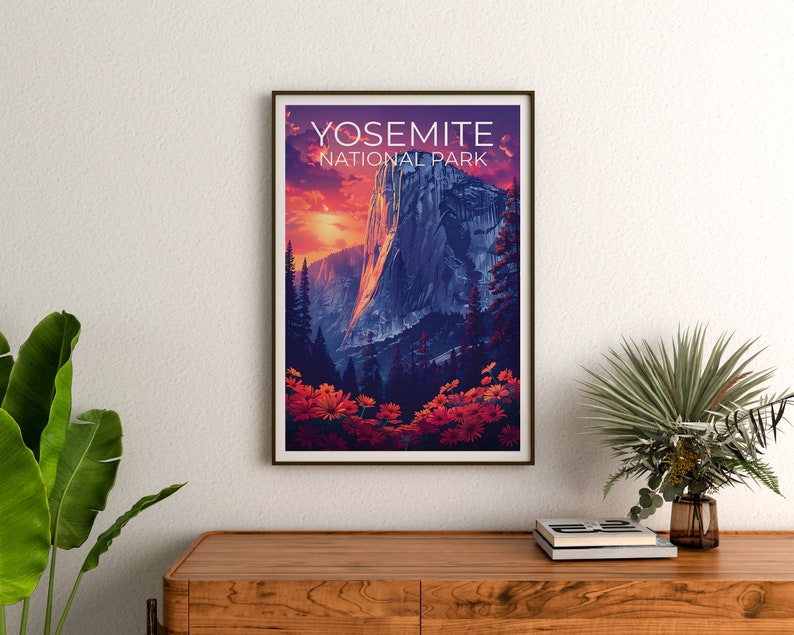 Affiche Yosemite, Impression Yosemite, Affiche El Capitan, Impression Californie, Affiche de voyage Yosemite, Art El Capitan, Art Yosemite