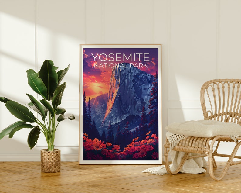 Affiche Yosemite, Impression Yosemite, Affiche El Capitan, Impression Californie, Affiche de voyage Yosemite, Art El Capitan, Art Yosemite