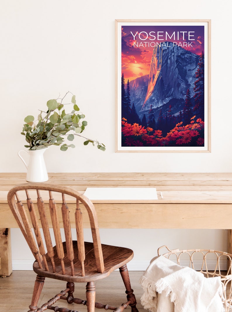 Affiche Yosemite, Impression Yosemite, Affiche El Capitan, Impression Californie, Affiche de voyage Yosemite, Art El Capitan, Art Yosemite