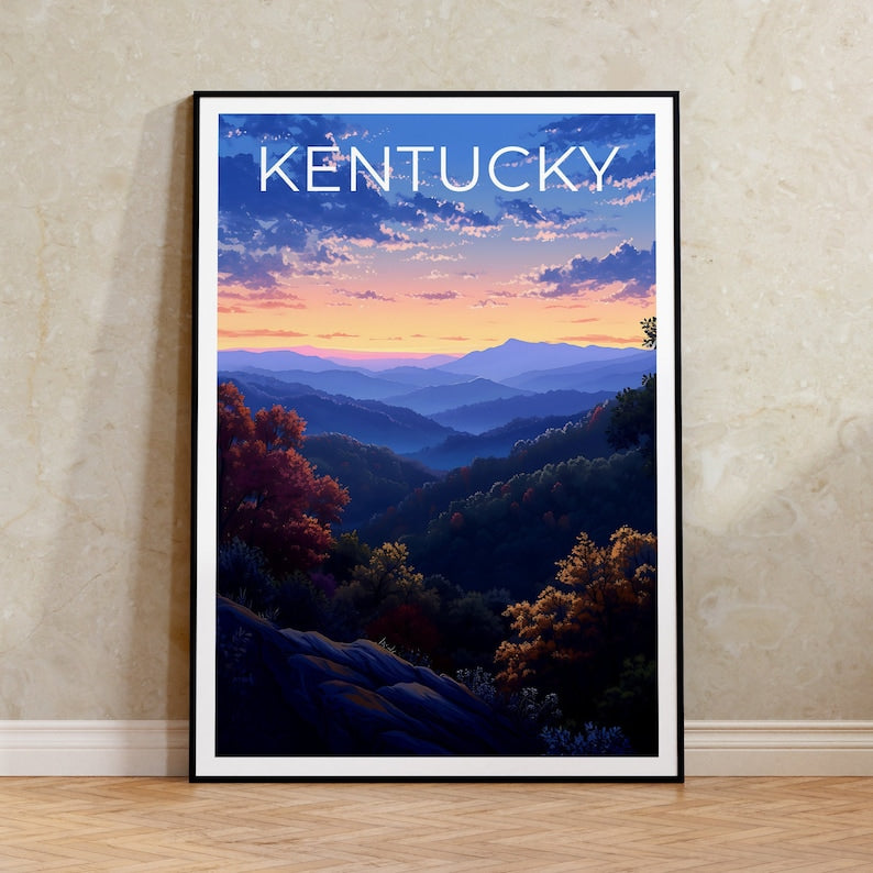 Kentucky Travel Poster, Forest Wall Art, Forest Print, Kentucky Poster, Forest Poster, Nature Poster, Kentucky Art