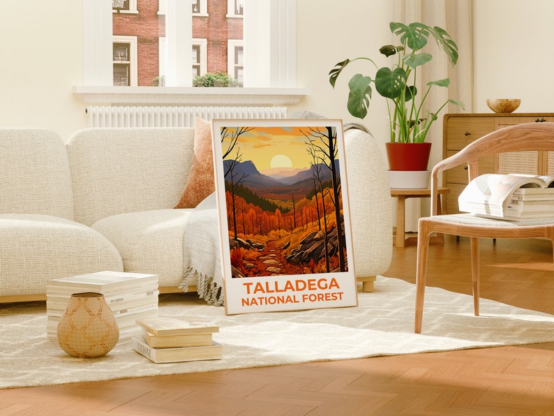 Talladega Forest Travel Poster, Alabama Wall Art, Alabama Print, Talladega Forest Poster, Alabama Bridge Poster, Forest Poster, Forest Print