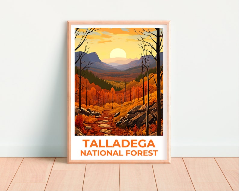 Talladega Forest Travel Poster, Alabama Wall Art, Alabama Print, Talladega Forest Poster, Alabama Bridge Poster, Forest Poster, Forest Print