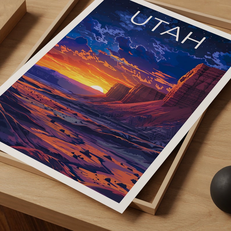 Utah Poster, Utah Druck, Wüste Poster, Sandstein Druck, Utah Reise Poster, Wüste Kunst, Utah Kunst
