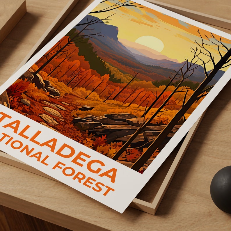 Talladega Forest Travel Poster, Alabama Wall Art, Alabama Print, Talladega Forest Poster, Alabama Bridge Poster, Forest Poster, Forest Print